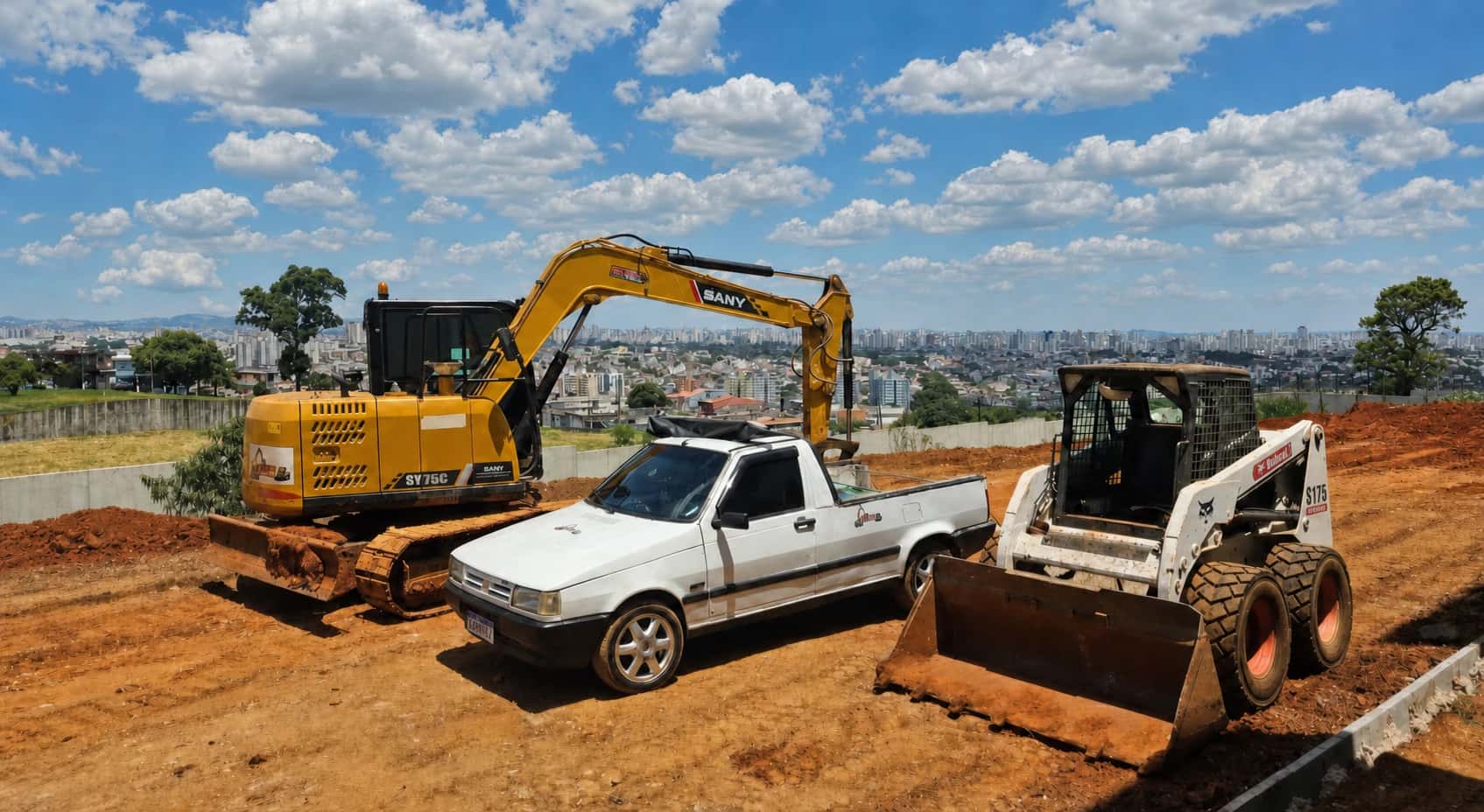 Máquinas da JC Shalom atuando em obra de terraplenagem